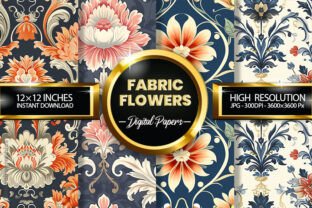 Fabric Flowers Digital Papers Graphic by Hurairagraphics · Creative Fabrica