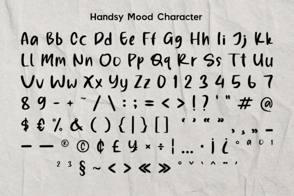 Handsy Mood Font PNG with transparent background - Preview 1