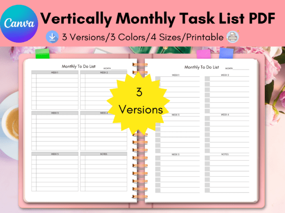 Monthly Planner, Monthly Calendar