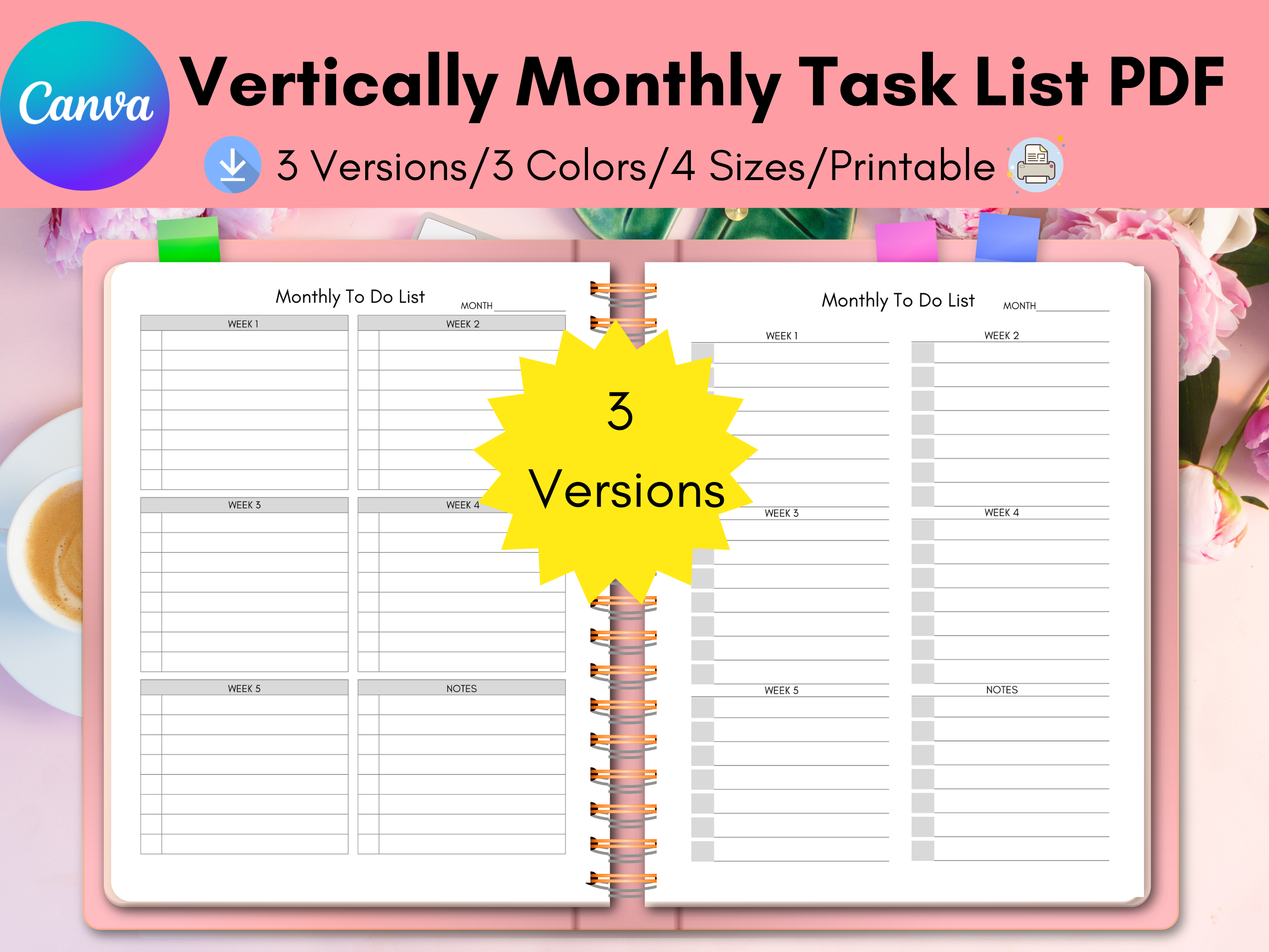 Monthly Planner, Monthly Calendar