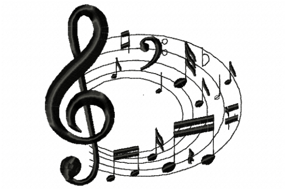 Music Embroidery Design