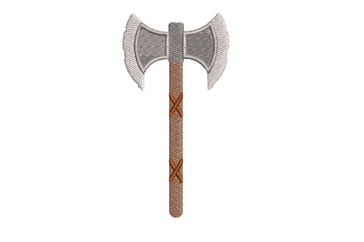 Ornate Viking Double-Bladed Axe