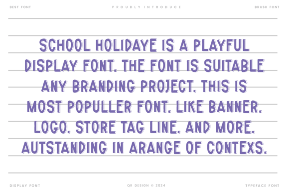 School Holidaye Font PNG with transparent background - Preview 3
