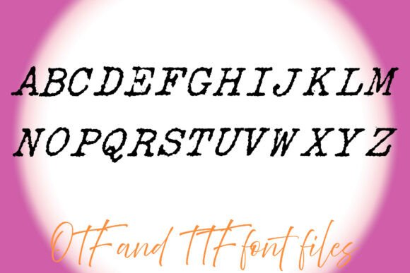 Slant Typewriter Font PNG with transparent background - Preview 1