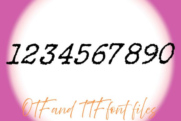 Slant Typewriter Font PNG with transparent background - Preview 2