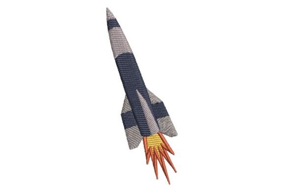 Toy Rocket Ship with Flames