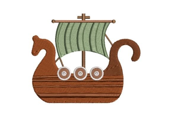 Viking Longship with Dragon Prow