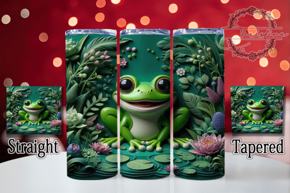 3D Cute Kawaii Frog Tumbler Wrap Graphic by christina.clipart ...