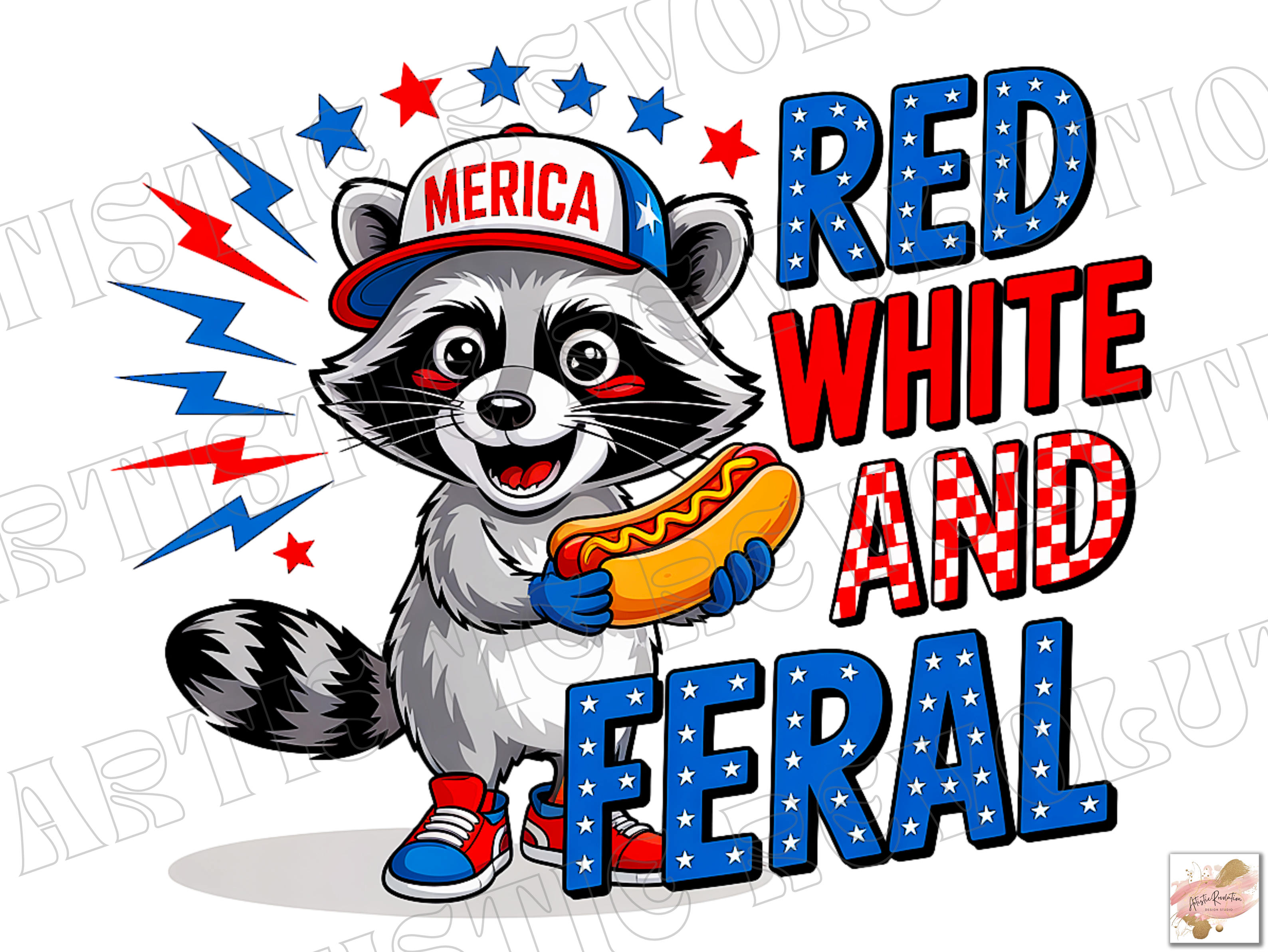 4th of July Feral Raccoon Png Funny USA Graphic by Artistic Revolution ...