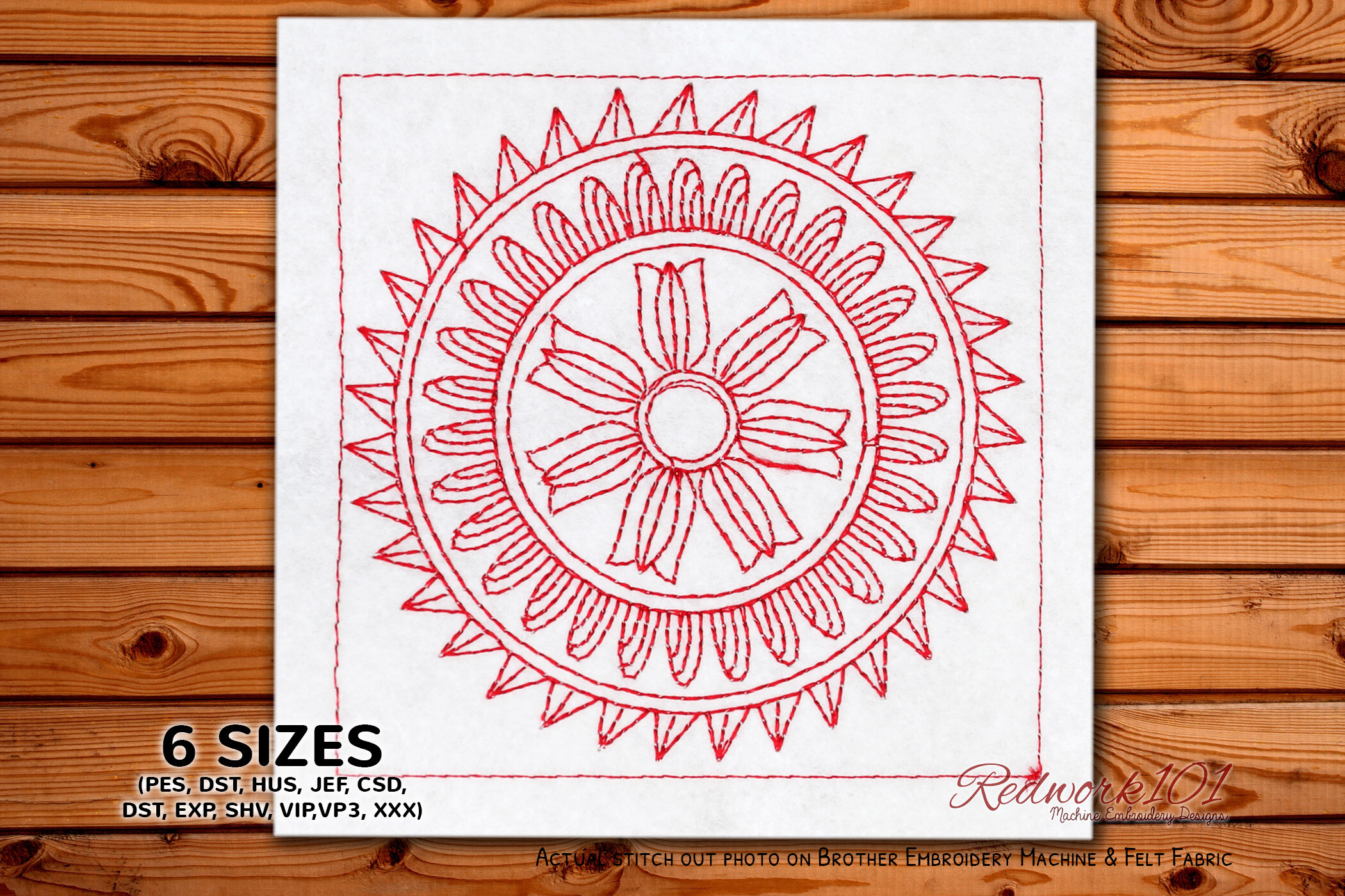 Attractive Mandala Pattern 1 Redwork