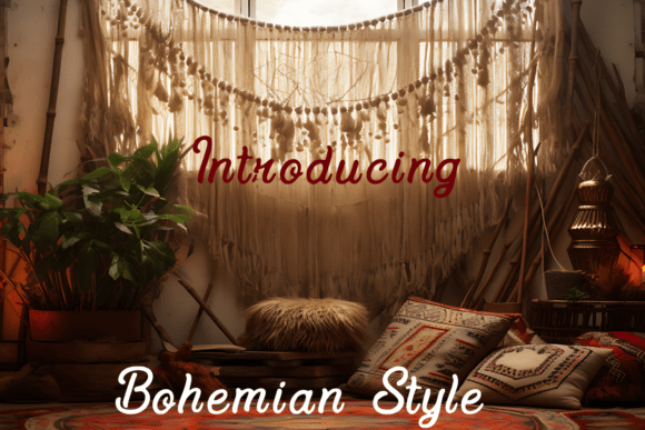 Bohemian Style Font PNG with transparent background - Preview 1