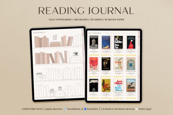 Book Reading Journal Goodnotes Planner - GoodNotes