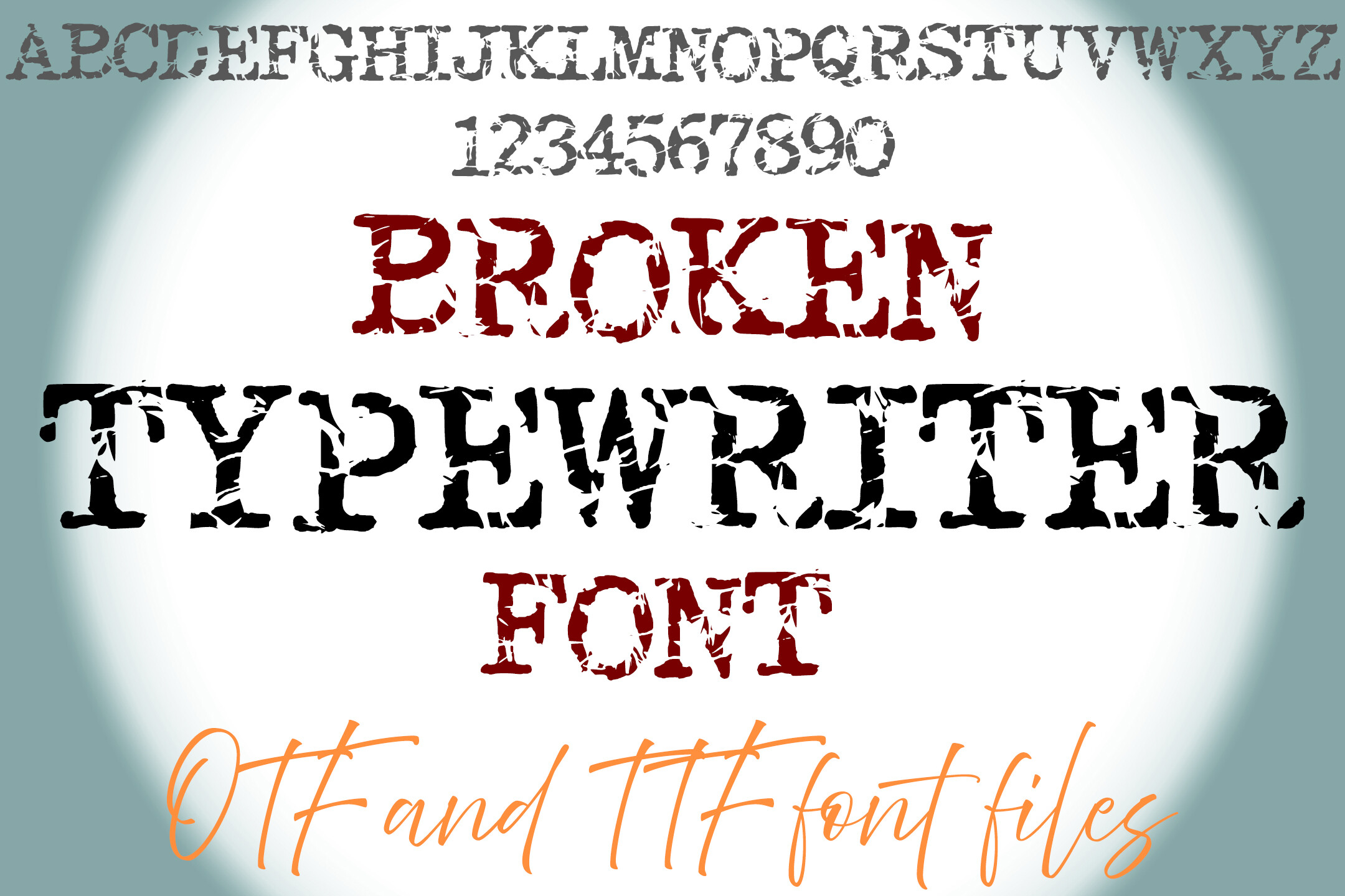Broken Typewriter preview: chipped distressed edges