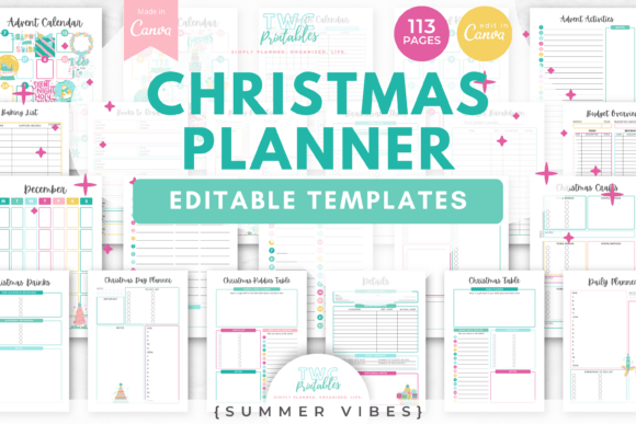 Christmas Planner Canva | SUMMER VIBES