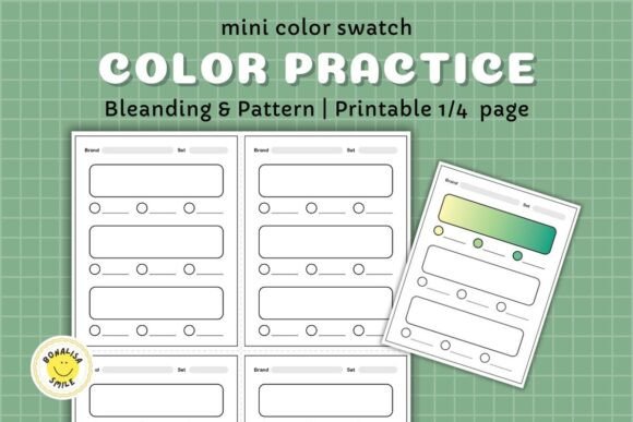 Color Swatch Practice Blending Cards Illustration Pages et livres de coloriage Par Bonalisa Smile