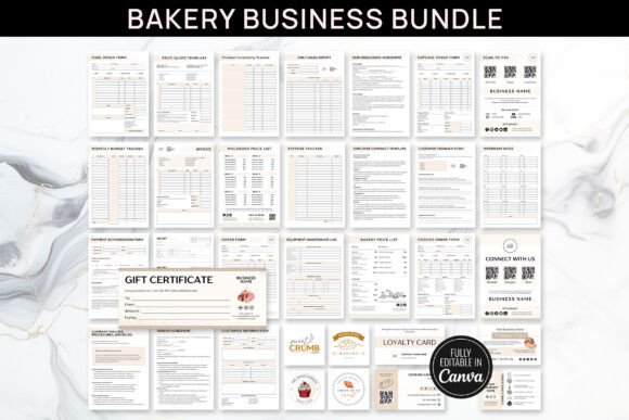 Editable Canva Bakery Business Bundle
