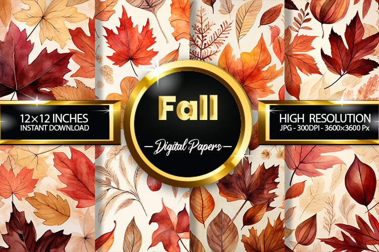 Fall Digital Papers Graphic by Hurairagraphics · Creative Fabrica