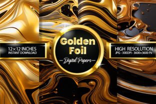 Golden Foil Digital Papers Graphic by Hurairagraphics · Creative Fabrica