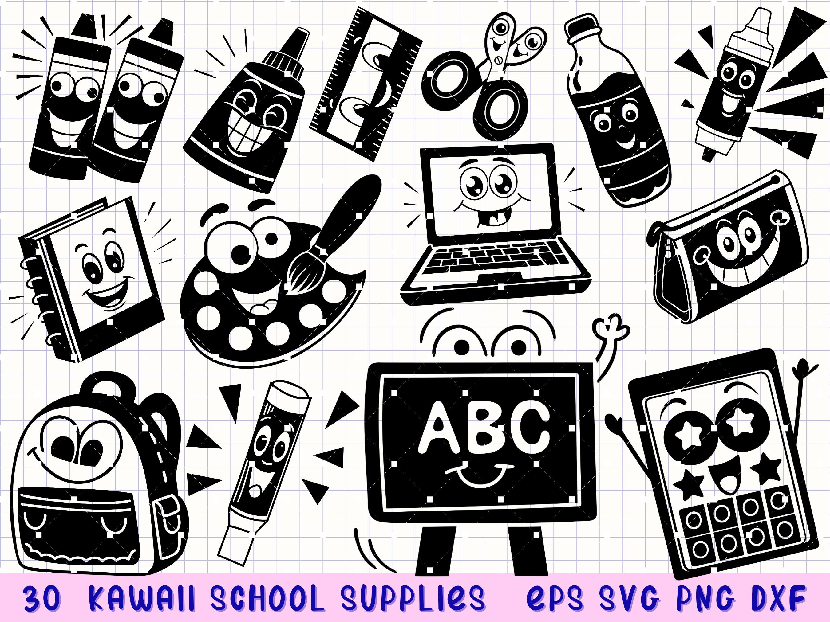 Kawaii School Svg Cartoon Stationery