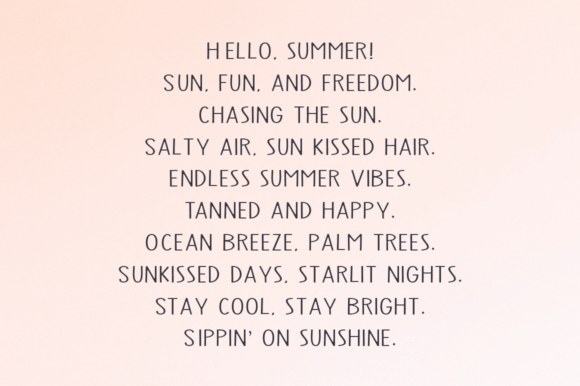 Light & Summer Font PNG with transparent background - Preview 2