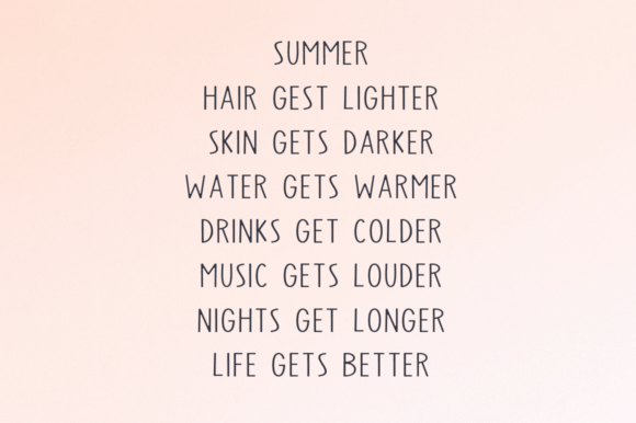 Light & Summer Font PNG with transparent background - Preview 4