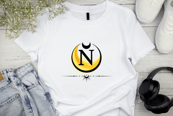 Moon Night Monogram Font PNG with transparent background - Preview 1