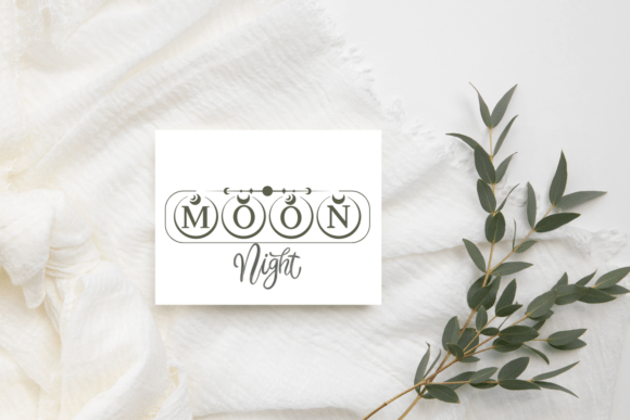 Moon Night Monogram Font PNG with transparent background - Preview 4