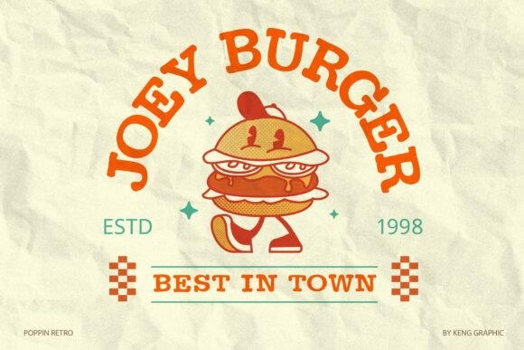 Poppin Retro Font PNG with transparent background - Preview 2