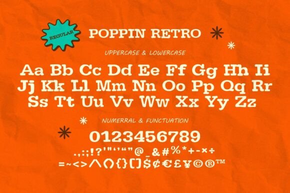 Poppin Retro Font PNG with transparent background - Preview 4