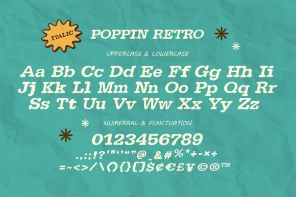 Poppin Retro Font PNG with transparent background - Preview 5