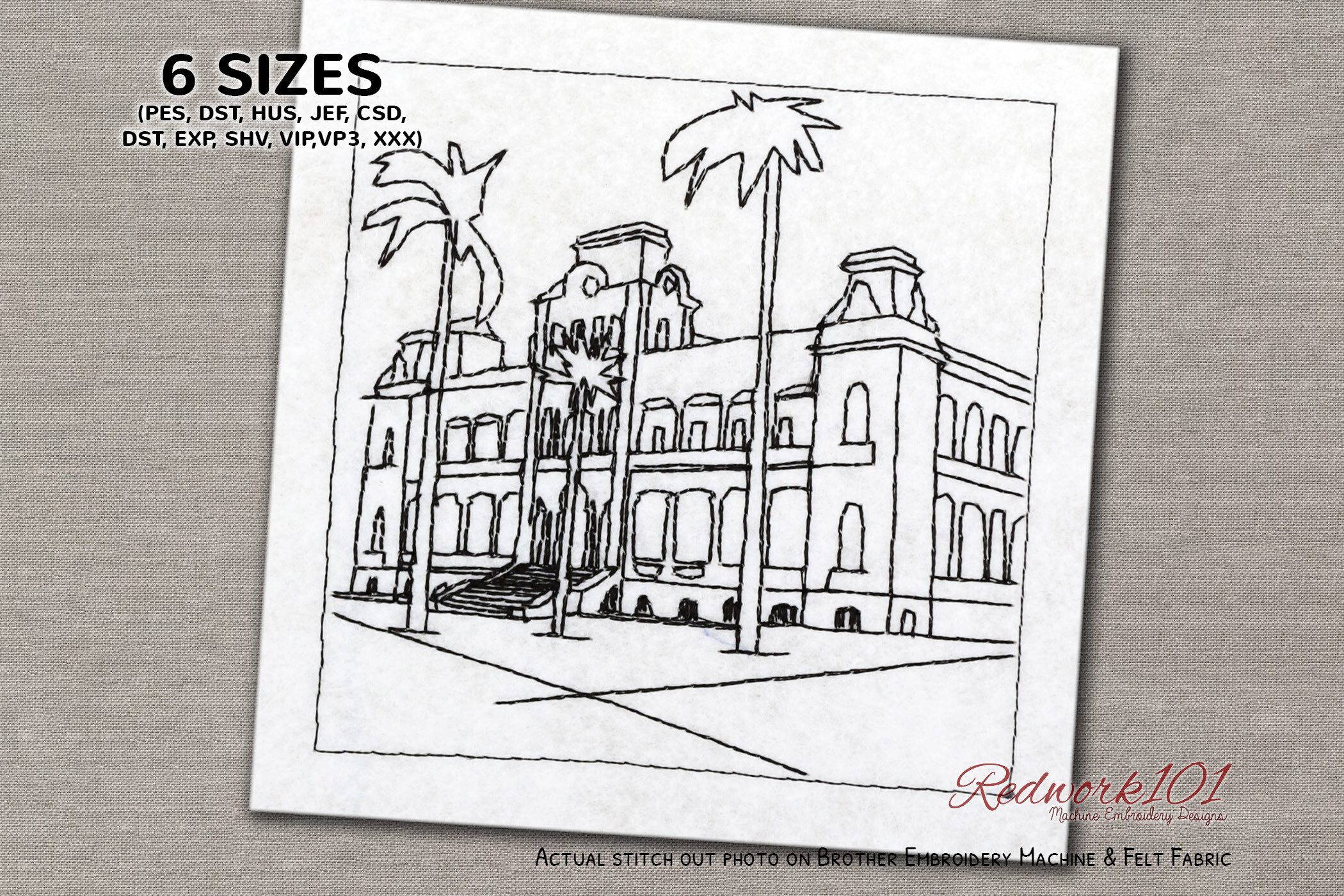 Royal Iolani Palace Embroidery Design