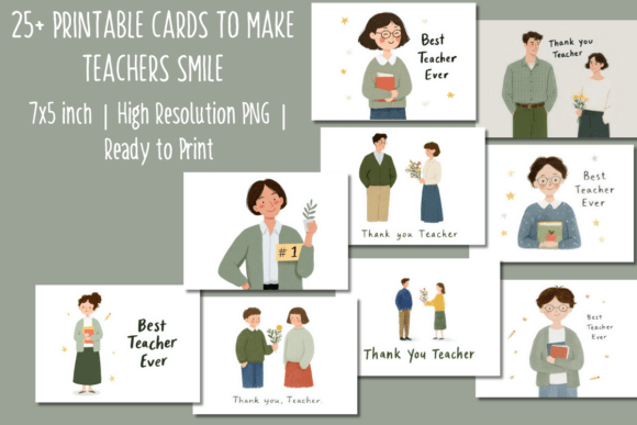 Teacher Appreciation Cards Set