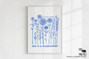 Wildflower Hand Drawn Flower PNG Graphic by Lazy Cat · Creative Fabrica