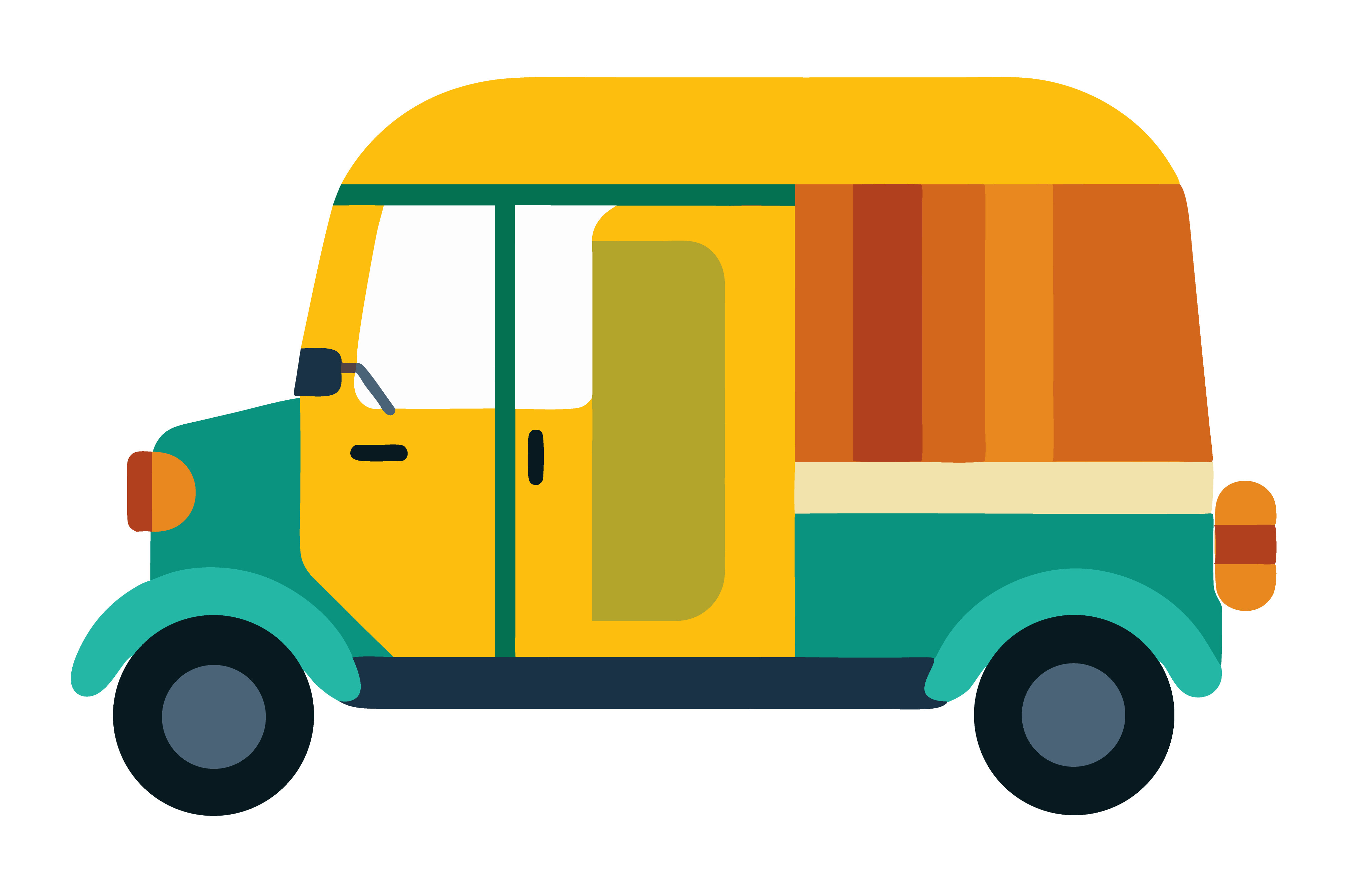 Auto Rekshawvector Art Auto Rickshaw Vector Clipart Graphic by SKShagor Barmon · Creative Fabrica