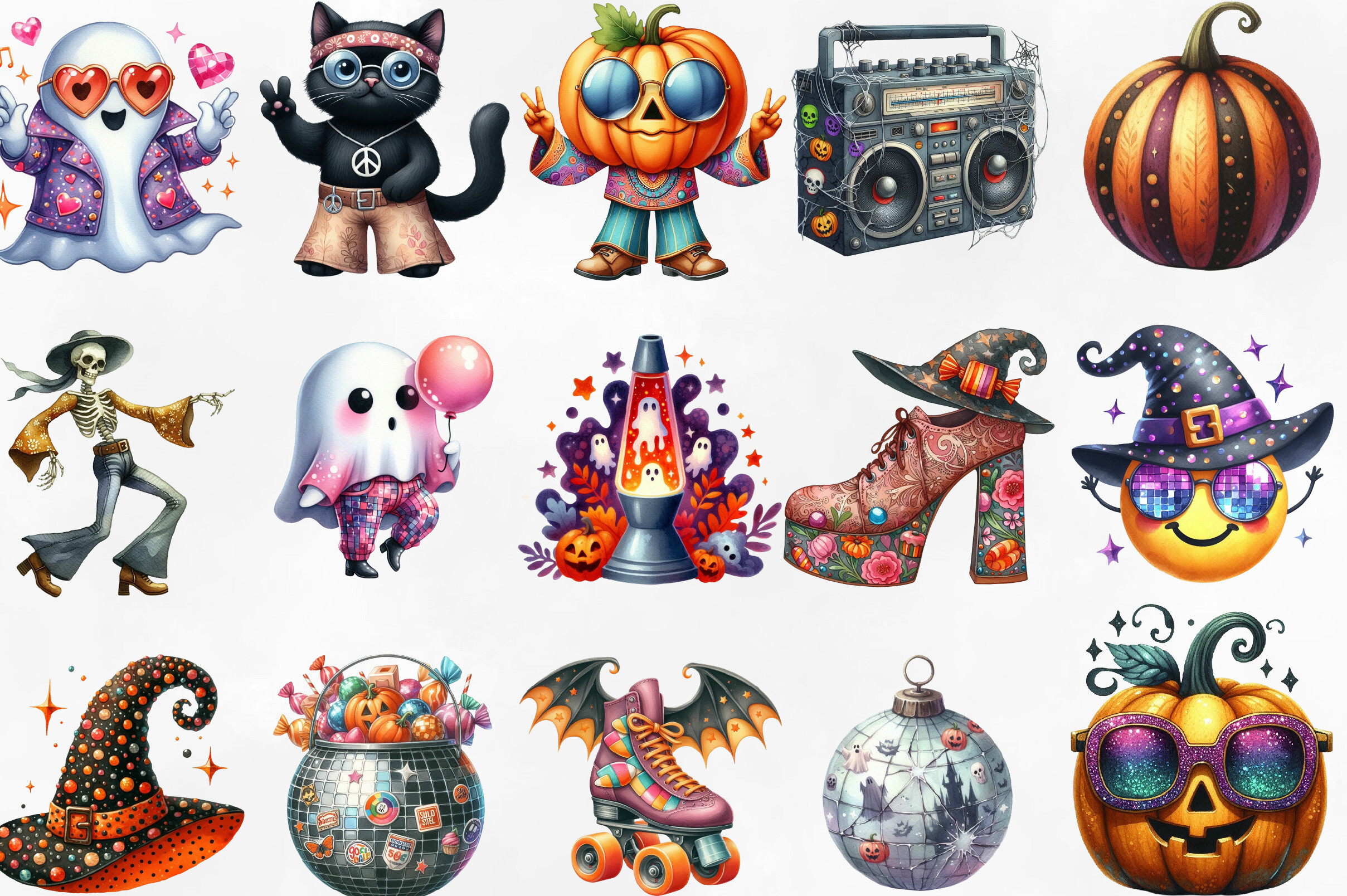 Disco Halloween Sublimation Clipart Graphic by designking · Creative ...