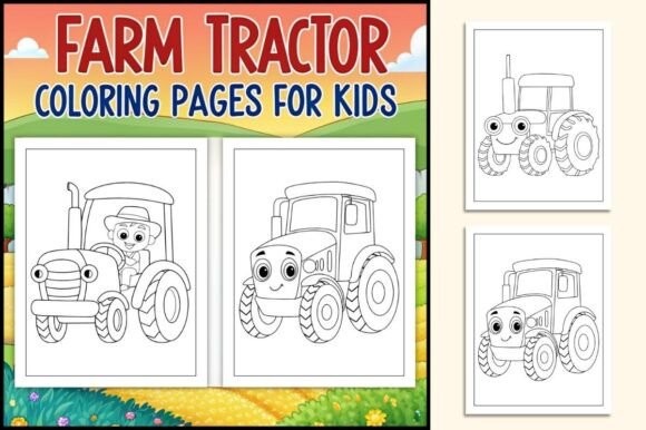 Farm Tractor Coloring Page for Kids