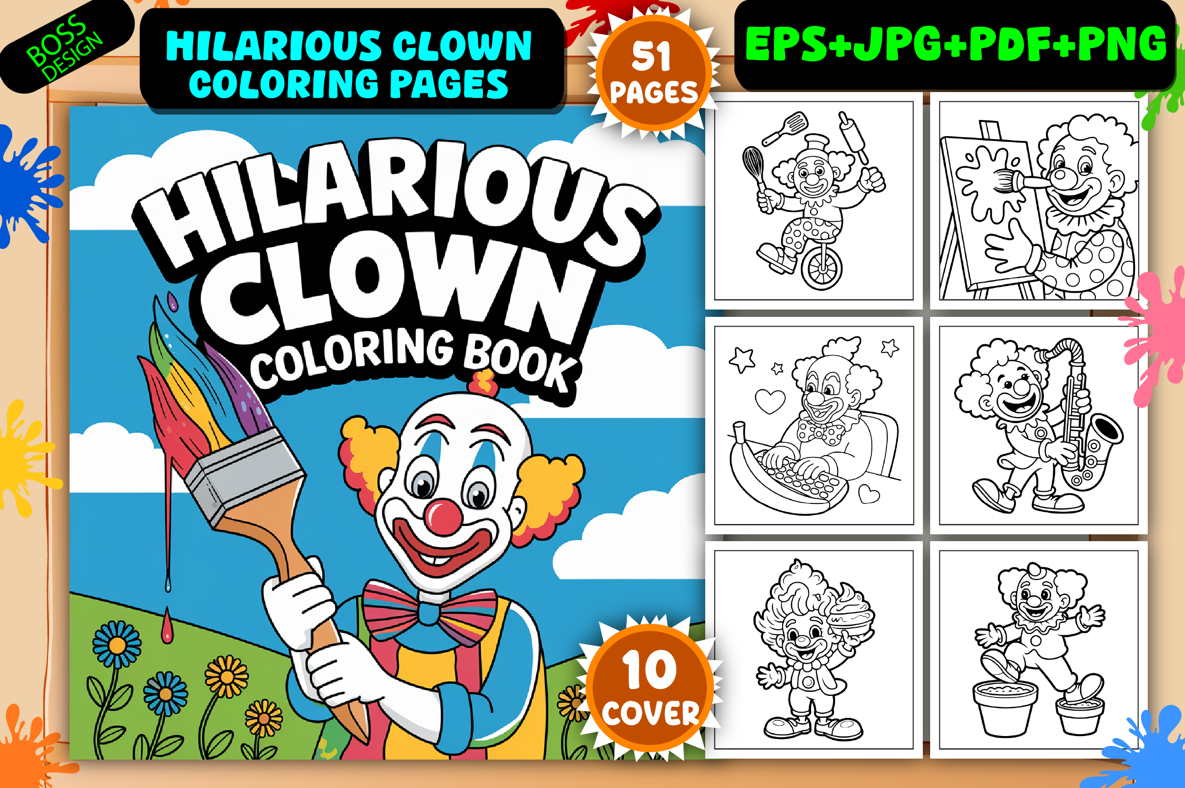 Hilarious Clown Coloring Pages for Adult