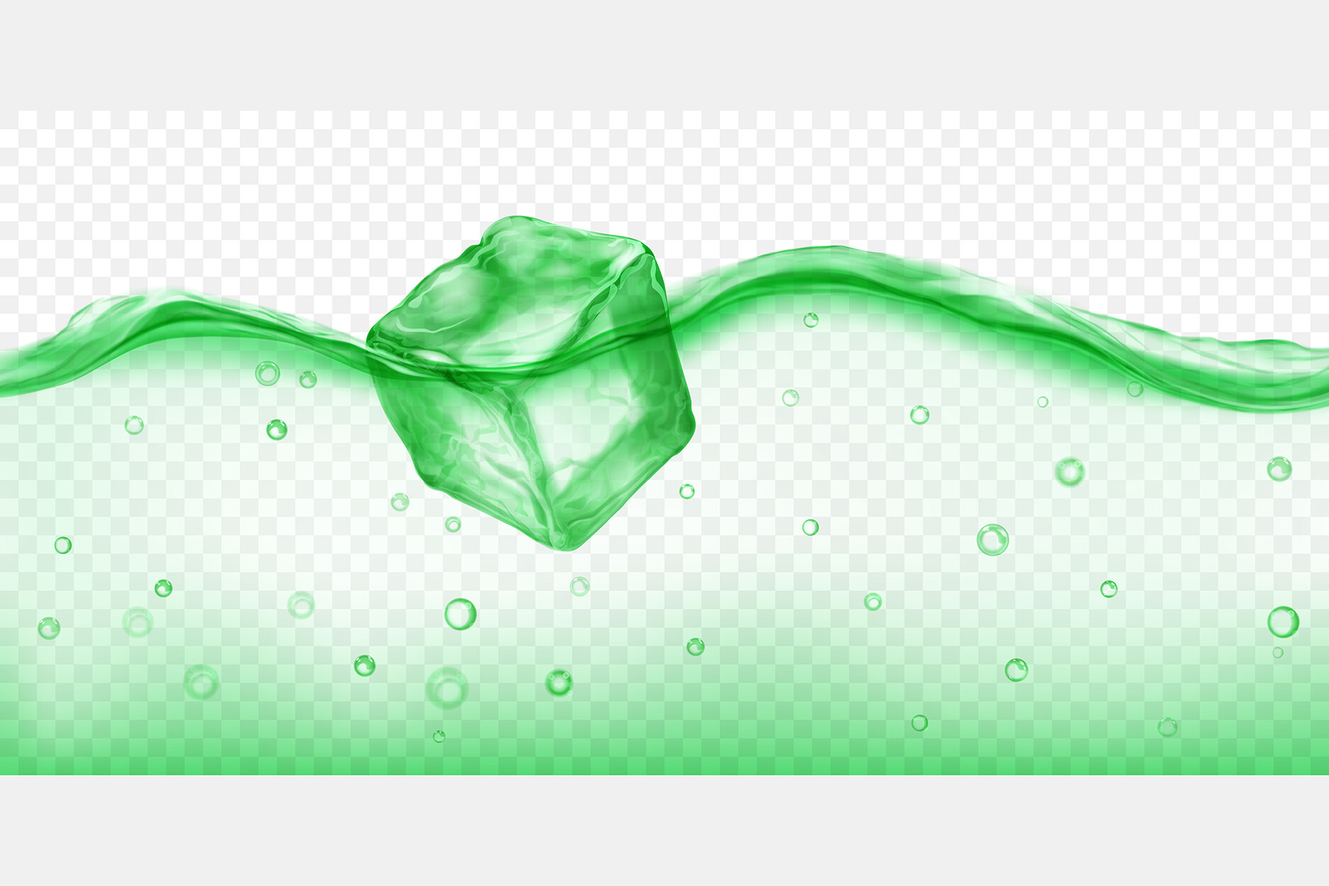 Ice Cube Floating in Water, in Green. Graphic by 31moonlight31 ...