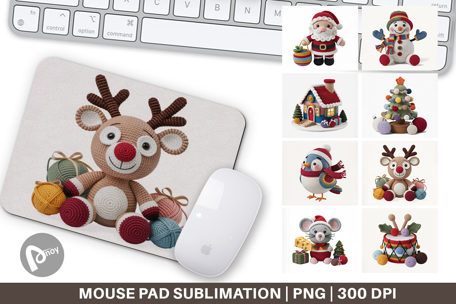 Mouse Pad Crochet Christmas Graphic by Artnoy · Creative Fabrica