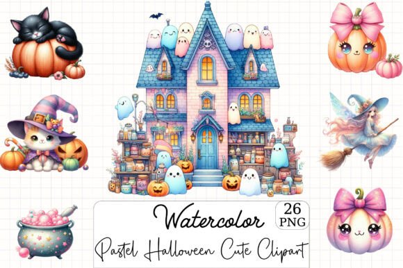Pastel Halloween Cute Clipart Graphic by Graphics Bazar · Creative Fabrica