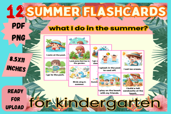 Summer Flashcards for Kindergarten