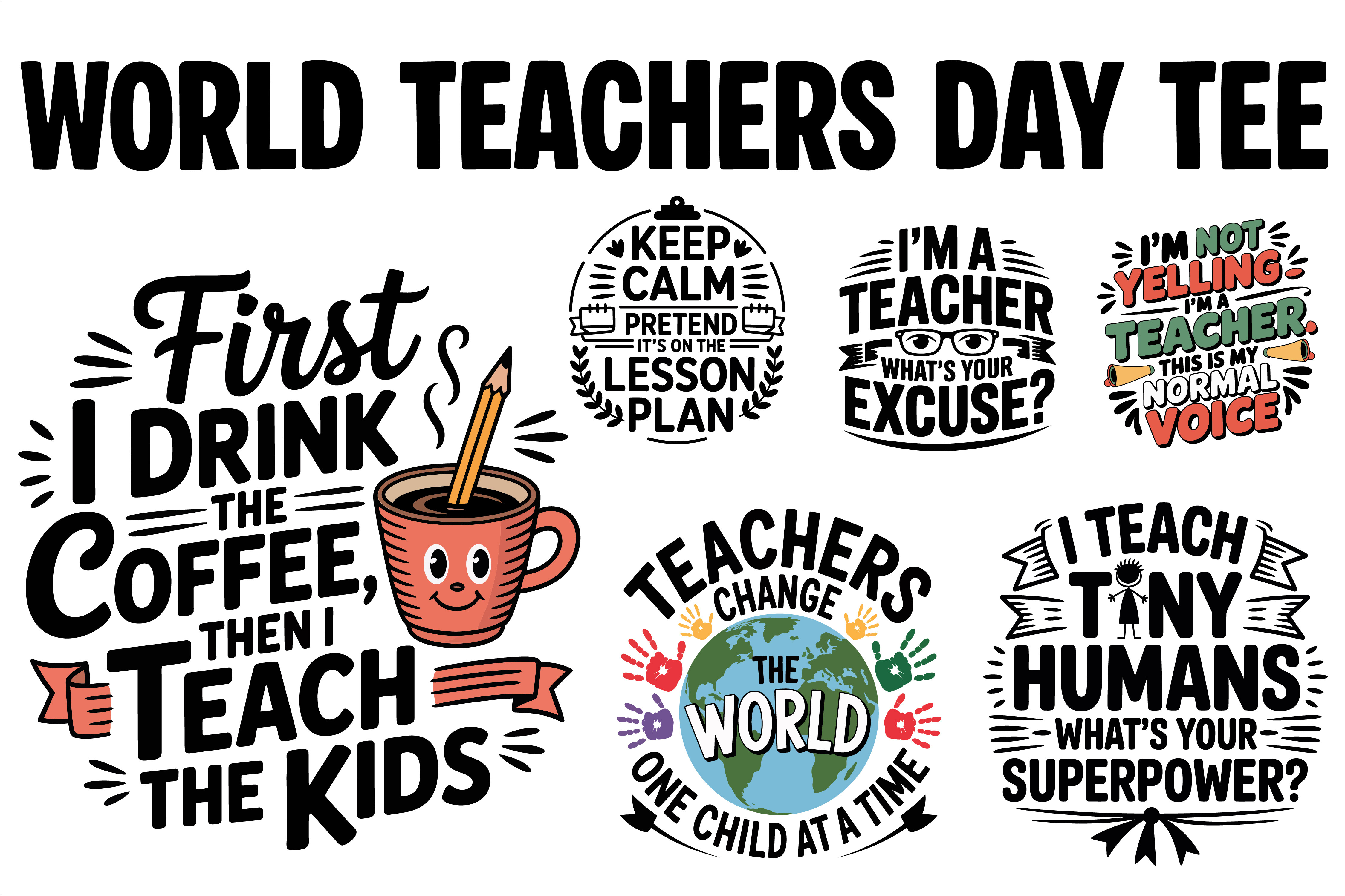 Teacher T-Shirt Design Vector Bundle Graphic by GFX_creative · Creative ...