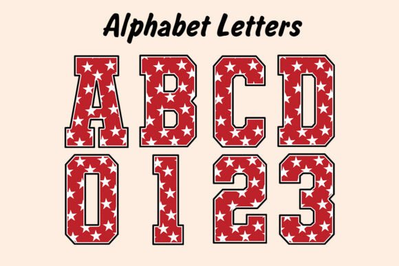 American Flag Letters Patriotic Red Star Graphic Illustrations By Digital Creative Art