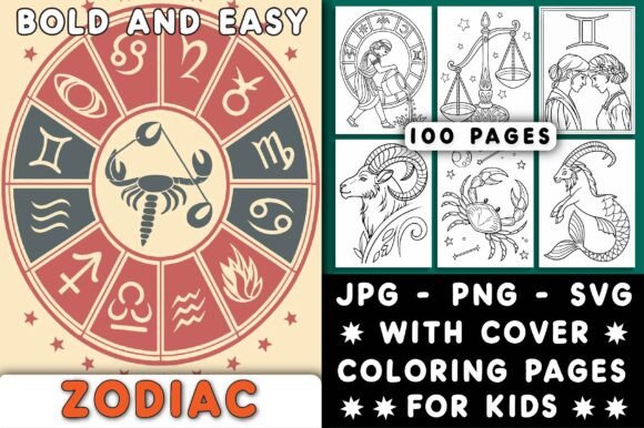 Bold and Easy Zodiac Coloring Pages