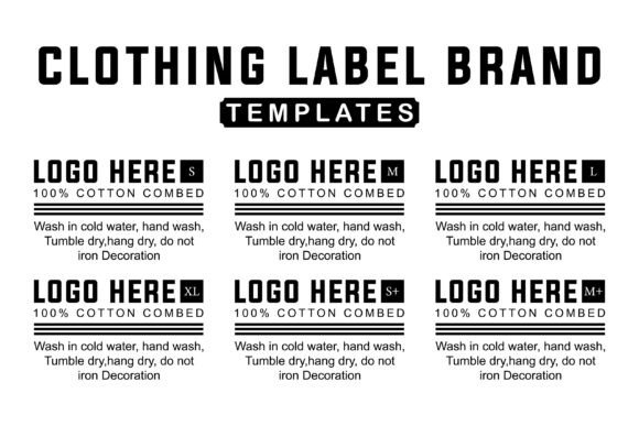 Clothing Label Template with Size Option Graphic by Ozan ID · Creative Fabrica font preview