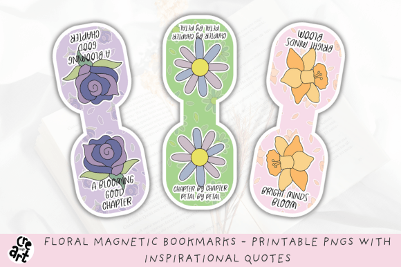 Floral Magnetic Bookmarks