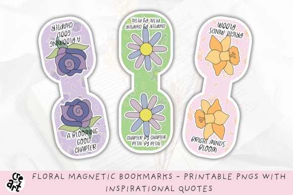 Floral Magnetic Bookmarks