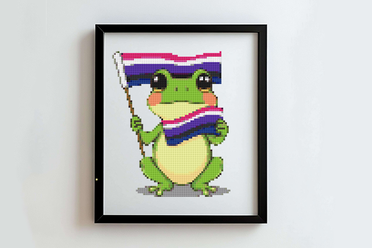 Gender Fluid Frog Cross Stitch