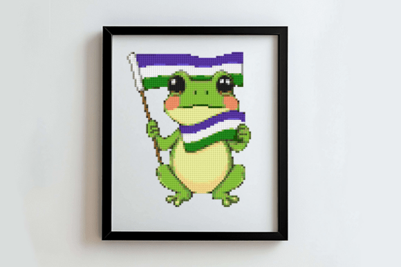 Genderqueer Frog Cross Stitch Pattern