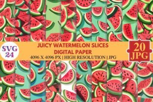 Juicy Watermelon Slices Digital Paper Graphic by SVG24 · Creative Fabrica